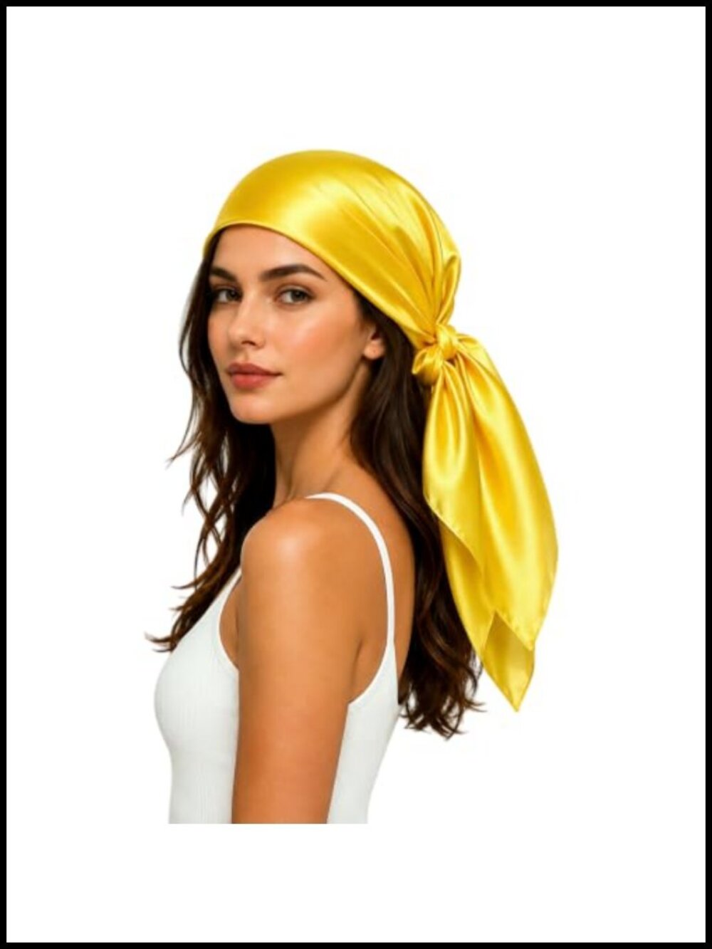 100% Mulberry Silk Square Head Scarf 35x35 Inch Hair Wrap for Women